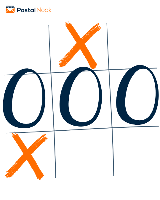 PostalNook Tic Tac Toe Wins and Losses